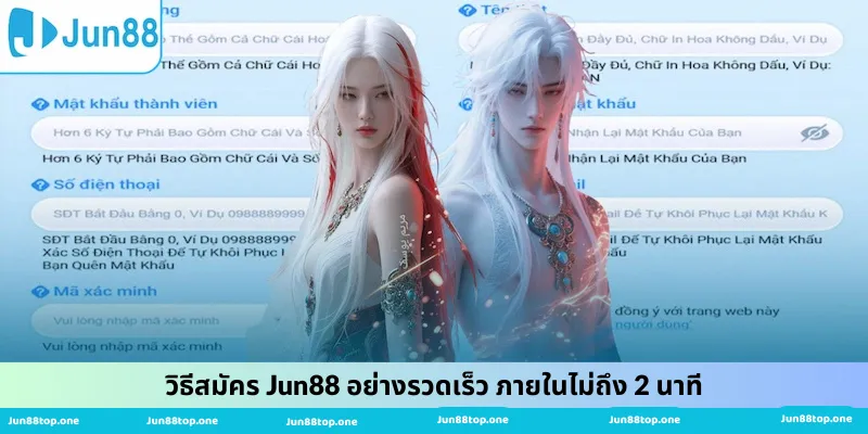 วิธีสมัคร Jun88 อย่างรวดเร็ว ภายในไม่ถึง 2 นาที